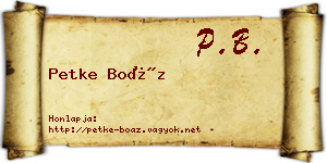 Petke Boáz névjegykártya